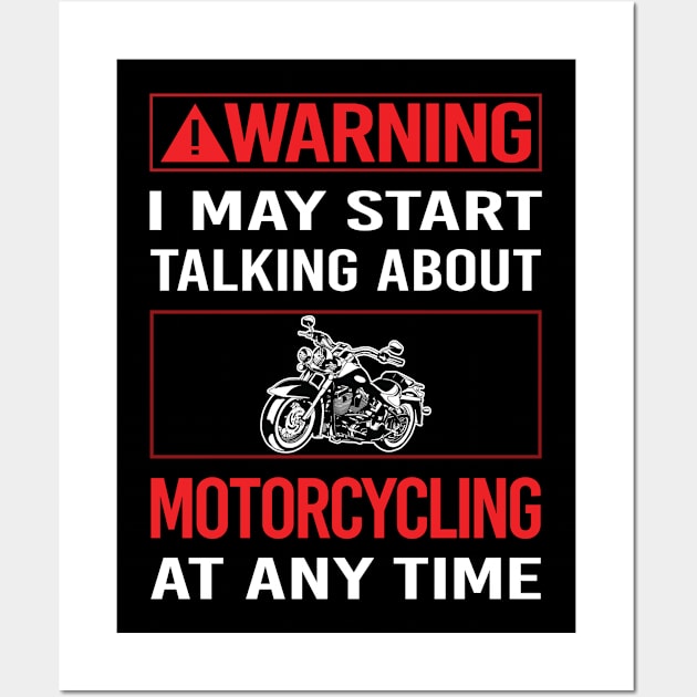 Red Warning Motorcycling Motorcycle Motorbike Motorbiker Biker Wall Art by relativeshrimp